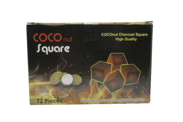 Coconut Square Charcoal 72pcs