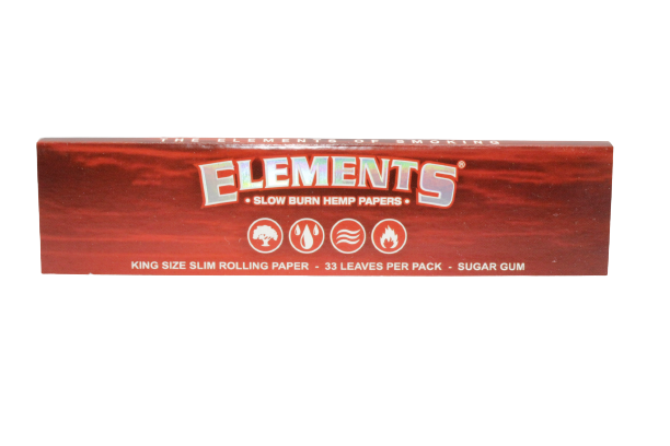 Elements Slow Burn Papers King Slim Red